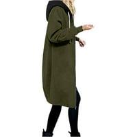 Debeli zimski kaputi za žene jesenska kapuljača džep s patentnim zatvaračem runo dugih rukava jednobojni baršun dukserica prevelike
