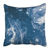 Plava kreativnost s apstraktnim akrilnim valovima, prekrasna mramorna tekuća boja, ulomak jastučnice, navlaka za jastuk