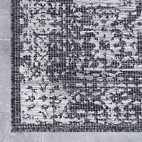 Jedinstveni tkalački stan, vremenski istrošen tradicionalni tepih za unutarnju i vanjsku upotrebu, ugljen siva, Siva 4' 1 6' 1 tradicionalni