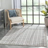 Dobro tkani Moderni geometrijski svijetlosivi meki tepih od e-pošte 7'10 9'10 tepih za dnevnu sobu