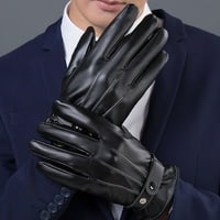 Rukavice muške zimske crne rukavice od PU kože s gumbima tople rukavice Tople rukavice