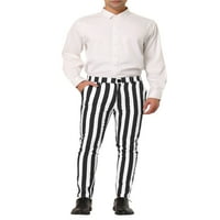 Jedinstveni prijedlozi muške prugaste hlače suženog kroja s umetcima u boji