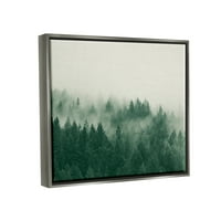 Stupell maglovita stabla šuma fotografija šumskog krajolika Sivi plovak uokvireni umjetnički tisak zidna umjetnost