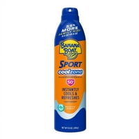 Banana Boat Sport Coolzone Sunsscreen Spray 9. OZ, SPF, Sunčevi otporni na vodu, odmah se hladi i osvježava