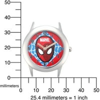 Muški sat Spider-Man od nehrđajućeg čelika crni kožni remen