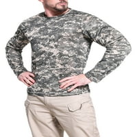 Muška majica s brzim sušenjem s okruglim vratom, ugrađeni sportski pulover s dugim rukavima s maskirnim printom, osnovna majica u
