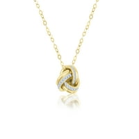 10K zlatna ogrlica za čvor za žene sa kristalima Swarovski, 18
