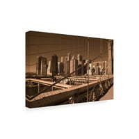 Zaštitni znak likovna umjetnost 'Brooklyn Bridge i donji Manhattan New York' platno umjetnost Monte Nagler