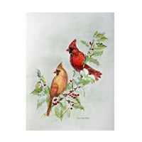 Eileen Herb-Witte 'Holly Cardinals 2' Canvas Art
