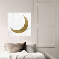Wynwood Studio Astronomy and Space Wall Art Canvas Otisci 'Mračni mjesec' Mjesec - zlato, bijelo
