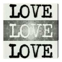 Wynwood Studio tipografija i citati zidne umjetničke platnene otiske 'Phylum Design - Poet's Love' Ljubavni citati i izreke - siva,