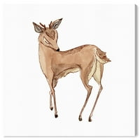 Wynwood Studio životinje zidne umjetničko platno ispisuje zoološki vrt i divlje životinje jelena - smeđa, bijela