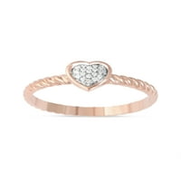 Carski dijamant u obliku srca od srebra u obliku srca u ružičastoj nijansi od 1 20 karata, prsten obećanja