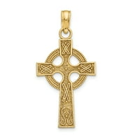 Primalno zlato karat žuto zlato keltski križni privjesak s lancem konopa kabela