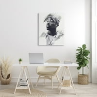Suvremeni Tupac portret apstraktni uzorak crno-bijelo Slikarstvo platno umjetnički tisak