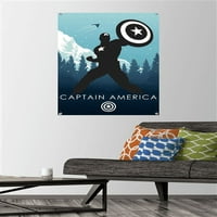 Herojska silueta mumbo - a-Zidni plakat kapetana Amerike s gumbima, 22.375 34