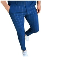 Muške hlače u donjem rublju, Muške Ležerne prugaste hlače s printom, pripijena rastezljiva haljina srednjeg struka, duge hlače s