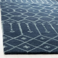 Tepih od vune u geometrijskom uzorku, Tamno Srebro, 2 '3 8'