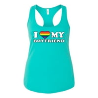 Divlji Bobbi, volim svog dečka pride LGBT Pride Ženska majica u sportskom stilu, Tahitijska plava, mala