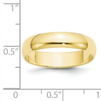 Polukružni prsten od žutog zlata, veličine 6,5