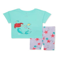 Mali sirena djevojke Ariel tiskana pidžama, 2-komad, veličine 4- 10