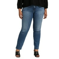 Silver Jeans Co. Najtraženije traperice srednjeg rasta s ravnim nogavicama, veličine struka 12-24