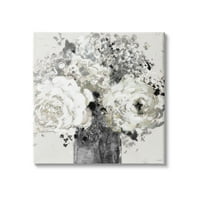 Stupell Industries podebljani apstraktni cvjetni aranžman Crni krem ​​izražajni cvjetovi, 30, dizajn Lanie Loreth
