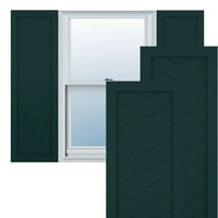 Ekena Millwork 12 W 29 H TRUE FIT PVC jednostruka ploča Chevron Moderni stil Fiksni nosači, toplinski zeleni