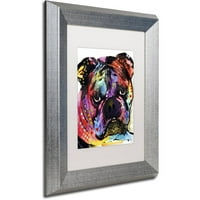 Zaštitni znak likovna umjetnost Bulldog Canvas Art by Dean Russo, White Matte, Silver Frame
