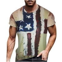 Muške majice kratkih rukava za Dan neovisnosti, muški vrhovi američke zastave 4. srpnja, Ležerne sportske majice s okruglim vratom
