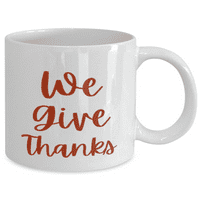 Jesenska šalica-šalica za Dan zahvalnosti - zahvaljujemo-11 unci bijele boje