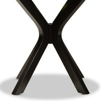 Baxton Studio Kenji Modern i suvremena tamno smeđa završena -okrugli stol za ručavanje u cijelom