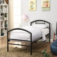 Metalni krevet U Stilu Alberte s lučnim uzglavljem u srebrnoj boji