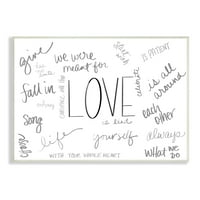 Stupell Industries Love Quotes Word Cloud Hopeful Romantic Fraze, 15, dizajnirao SD Graphics Studio