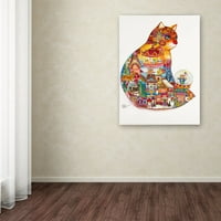 Zaštitni znak likovna umjetnost 'Božićna mačka 2' platno umjetnost Oxana Ziaka