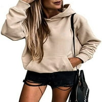 ; / Ženski pulover širokog kroja, jednobojne tople dukserice, jesenska majica za odmor s džepom, Bijela Crna pruga;