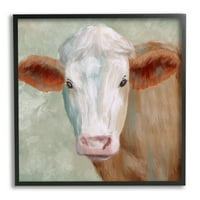 Slatka smeđa i bijela farmska krava mumbo gleda sliku Izbliza 30, koju je dizajnirao Marcus Prime