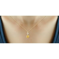 Jewelersclub srebrne ogrlice za žene - ogrlica za žene za žene 14K Zlatna srebra - Ogrlica s citrinom Ogrlica, bijeli dijamantni
