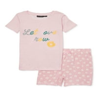 Pidžama Set Majica kratkih rukava i kratkih hlača za djevojčice u 2 komada veličine 6 inča-14