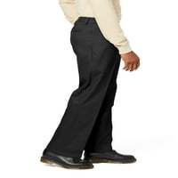 Muške rastezljive hlače širokog kroja od Kaki pamuka s potpisom u naborima