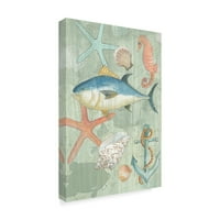 Zaštitni znak likovna umjetnost 'Obalni nautički 1' platno umjetnost Marietta Cohen Art and Design