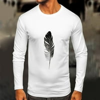 Muške majice, Muška ležerna jesen / zima majica dugih rukava s okruglim vratom majica s printom majica s bluzom
