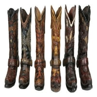 Set kožnih čizama u zapadnjačkom stilu kauboj-kaubojka faa, držači za olovke, figurice