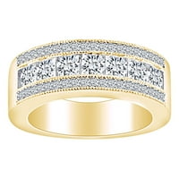 Zaručnički prsten s okruglim bijelim prirodnim dijamantom za godišnjicu braka od 14 karatnog punog žutog zlata, veličina prstena