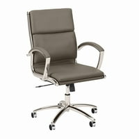 Kožna uredska stolica za rukovoditelje, u boji srednjeg naslona, u sivoj boji