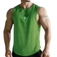 Muške majice bez rukava prozračne brokula tanke modne ljetne košulje s okruglim vratom i kratkim rukavima za muškarce