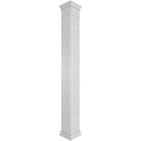 Ekena Millwork 10 W 10'H Obrtsman Klasični kvadrat bez konusa Kinsman Fretwork Column W Prairie Capital & Prairie baza