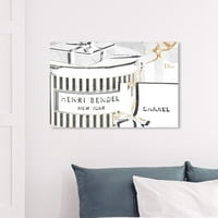 Wynwood Studio Mode and Glam Wall Art Canvas Otisci Poklon kutije Svjetlo i zlato Lifestyle - bijela, siva