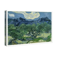 Runway Avenue Classic i figurativno zidno umjetničko platno ispisuje 'Van Gogh - impresionizam maslina - zelena, plava