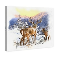 Wynwood Studio priroda i pejzažni zid umjetno platno ispisuje 'Elegancija snijega' Snowscapes - smeđa, bijela